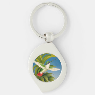Modern Hummingbird Keychain