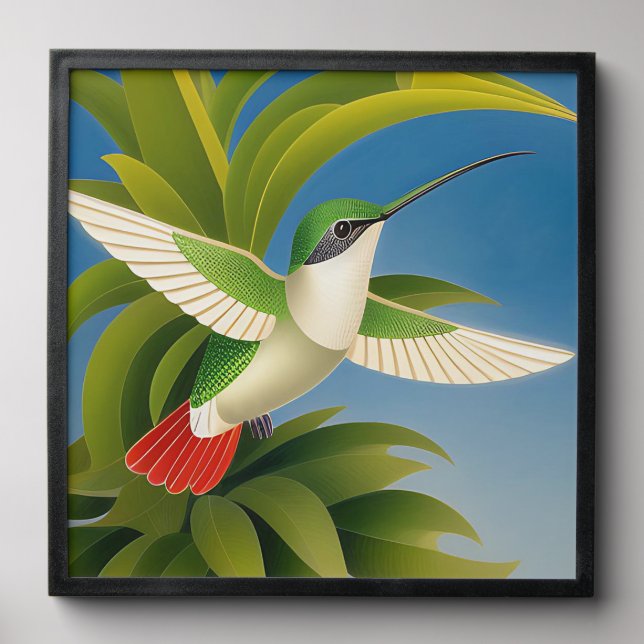 Modern Hummingbird Peel And Stick Photo Tile (Front Set)