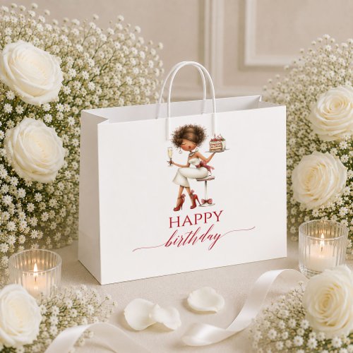 Modern Humor Woman Marsala Red Script gift bag