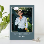 Modern Husband | Boyfriend | Men Photo Birthday  Card<br><div class="desc">Celebrate your husband or boyfriend's special day with our personalized birthday card, designed just for him. This customizable card features a heartfelt message and a space to add his age and name, making it a truly unique keepsake. The front showcases a cherished photo, adding a personal touch to the celebration....</div>