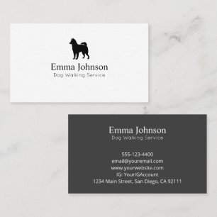 Modern Husky logo Dog Walking Business Card