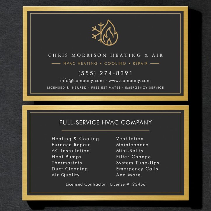 Modern Hvac Company QR Code Business Card