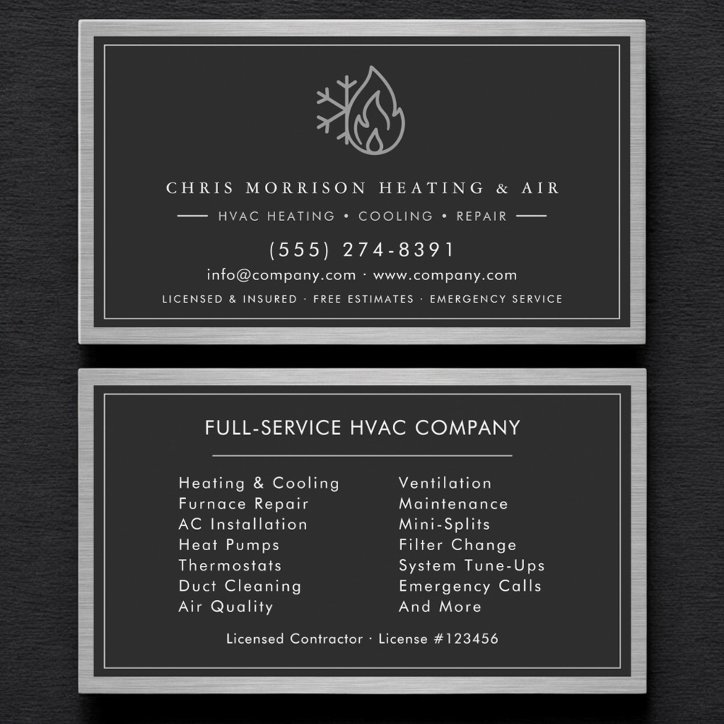 Modern Hvac Technician QR Code Business Card