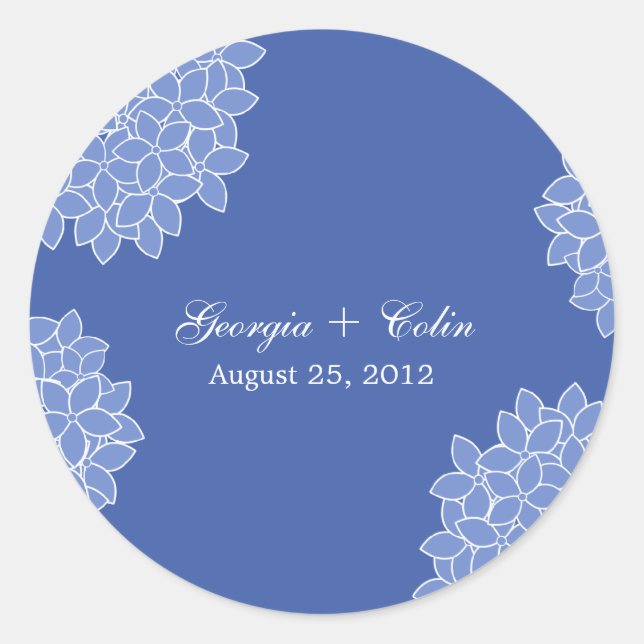 Modern Hydrangea Favor Sticker/Envelope Seal (Front)