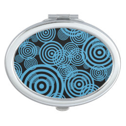Modern hypnotizing circles - blue compact mirror