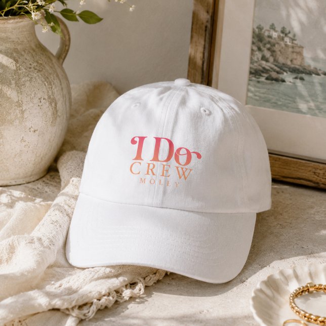 Modern I Do Crew Sunset Gradient Bridesmaid Hat (Modern I Do Crew Sunset Gradient Bridesmaid Hat)