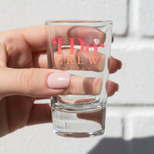 Modern I Do Crew Sunset Gradient Bridesmaid Shot Glass