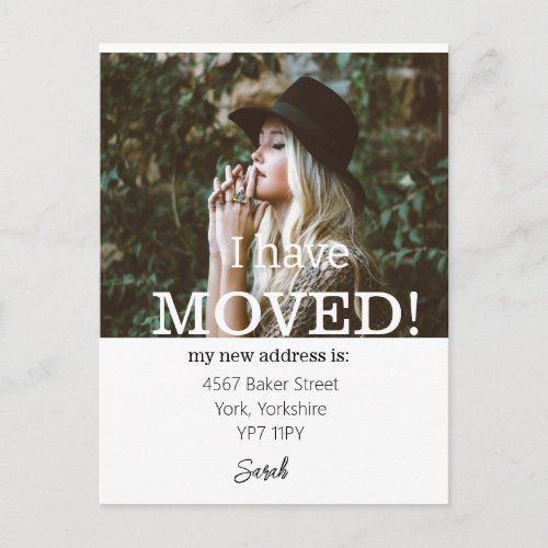 Modern I Have Moved New Address Announcement Photo Postcard