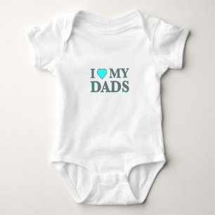 Modern I Heart My Dads Baby Bodysuit