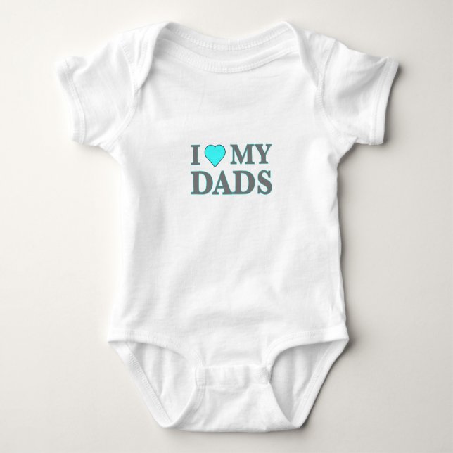 Modern I Heart My Dads Baby Bodysuit (Front)