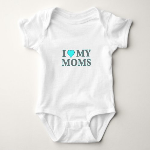 Modern I Heart My Moms Baby Bodysuit