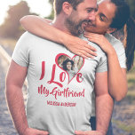 Modern I Love My Girlfriend | Heart Photo T-Shirt<br><div class="desc">Surprize your boyfriend with this cute I love my girlfriend T-shirt this christmas,  birthday or anniversary. The Tshirt can be customized for your wife,  boyfriend,  husband,  bestie,  best friend,  sister,  brother,  daughter,  mom,  aunt,  uncle,  grandma,  grandpa and more!</div>