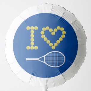 Modern I Love Tennis Blue Balloon