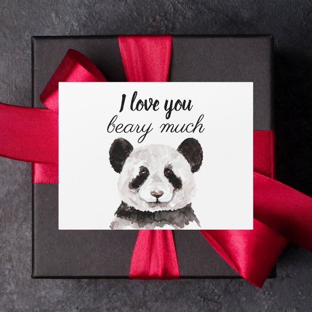 Modern I Love You Beary Much Black And White Panda (Creator Uploaded)