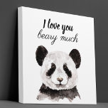 Modern I Love You Beary Much Black And White Panda Canvas Print<br><div class="desc">Our collection includes a variety of products that make for heartfelt and thoughtful gifts. From cozy throw pillows to stylish tote bags, you can spread the love with these delightful pandas wherever you go. The minimalist design adds a touch of sophistication to your accessories while conveying a sweet message. Whether...</div>