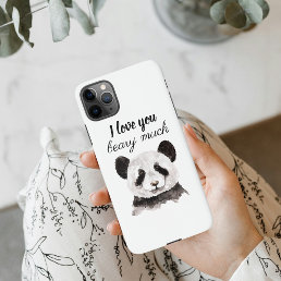 Modern I Love You Beary Much Black And White Panda iPhone 11Pro Max Case