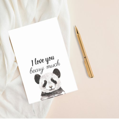Modern I Love You Beary Much Black And White Panda Post_it Notes