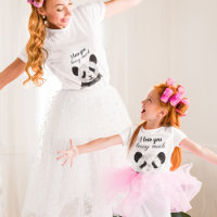 Modern I Love You Beary Much Black And White Panda