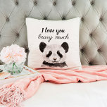 Modern I Love You Beary Much Black And White Panda Throw Pillow<br><div class="desc">Our collection includes a variety of products that make for heartfelt and thoughtful gifts. From cozy throw pillows to stylish tote bags, you can spread the love with these delightful pandas wherever you go. The minimalist design adds a touch of sophistication to your accessories while conveying a sweet message. Whether...</div>