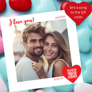 Modern I LOVE you, your song valentine's day photo Holiday Card