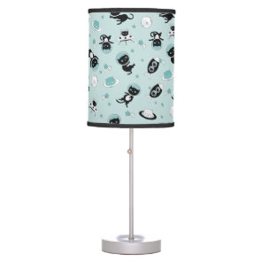 Modern I Need More Space Black Cat Pattern Table Lamp