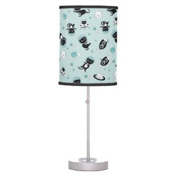 Modern I Need More Space Black Cat Pattern Table Lamp by MinhaSanidade at Zazzle