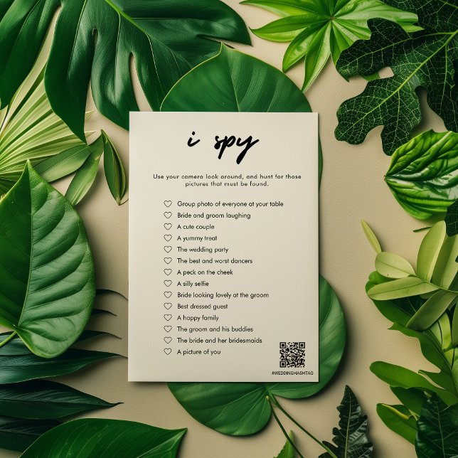 Modern I Spy Wedding Game Card (Creator Uploaded)
