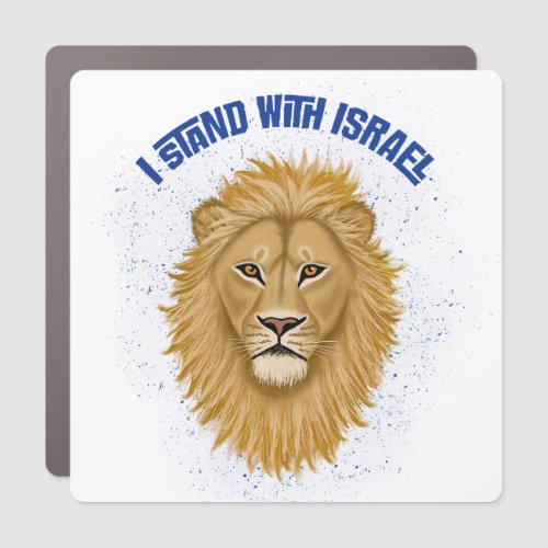 Modern I Stand With Israel  Lion of Judah  Car Magnet