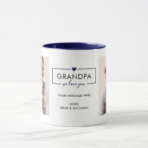 Modern I/We Love You Grandpa/Grampa/Other 2-Photo Mug