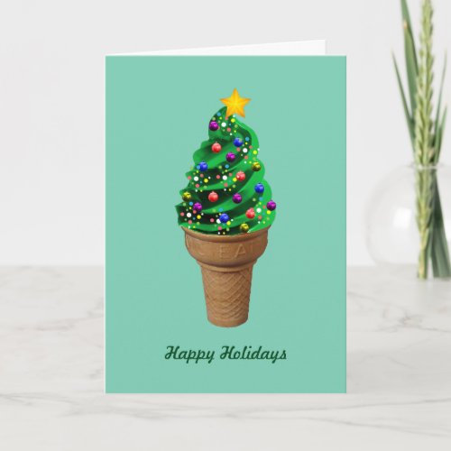 Modern Ice Cream Christmas Tree Greetings Card