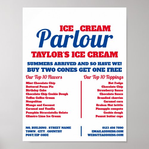Modern Ice Cream Parlor Advertising Poster