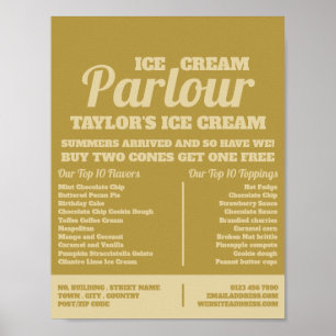 Modern Ice Cream Parlor Advertising Poster