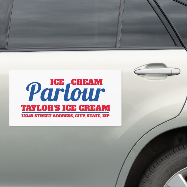 Modern Ice Cream Parlor Car Magnet (In Situ)