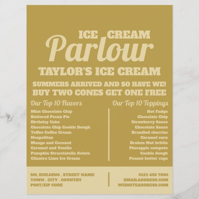 Modern Ice Cream Parlour Advertising Flyer (Front)