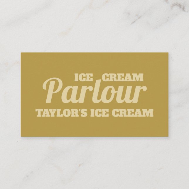 Modern Ice Cream Parlour Business Card (Front)