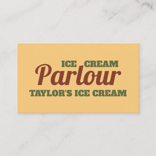 Modern Ice Cream Parlour Business Card (Front)