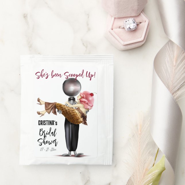 Modern Ice cream Scooped Up Bridal Shower Tea Bag Drink Mix (Wedding)