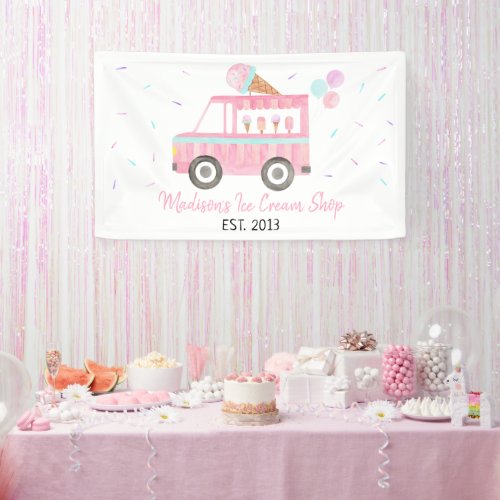 Modern Ice Cream Truck Birthday Banner