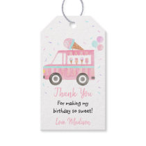 Modern Ice Cream Truck Birthday Thank You Gift Tags