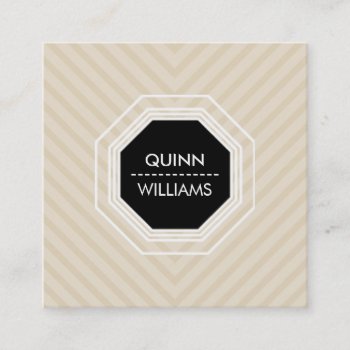 Modern Icon Logo Octogon Geometric Angled Natural Square Business Card by edgeplus at Zazzle