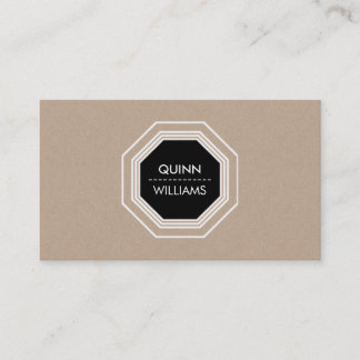 MODERN ICON LOGO simple octogon geometric kraft Business Card