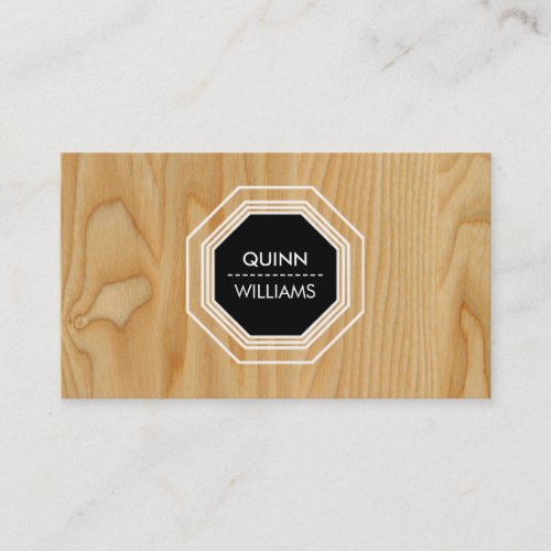 MODERN ICON LOGO simple octogon geometric wooden Business Card