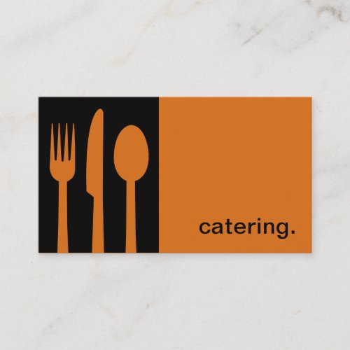 Modern Icon Silhouette _ catering   blackorange Business Card