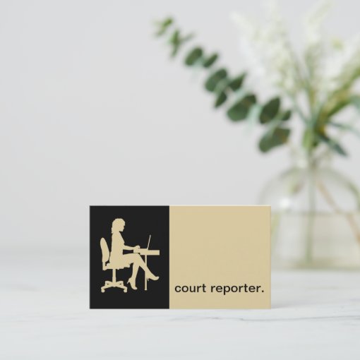 Modern Icon Silhouette court reporter eggshell Business Card Zazzle