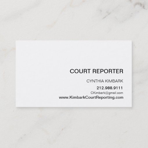 Modern Icon Silhouette court reporter eggshell Business Card Zazzle