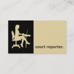 Modern Icon Silhouette Court Reporter | Eggshell Business Card at Zazzle
