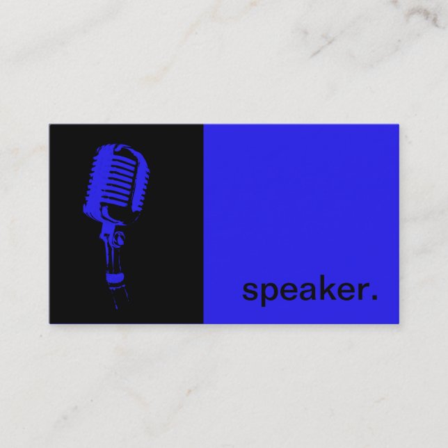 Modern Icon Silhouette Speaker  | blue black Business Card (Front)