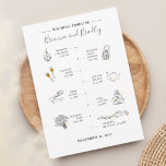 Modern Icon Wedding Itinerary Program<br><div class="desc">Cute Modern Icon Wedding Itinerary Program you can easily customize for your guests</div>