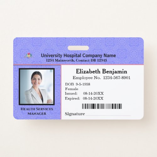 Modern ID Card Business Employee Bar Code Logo  Badge