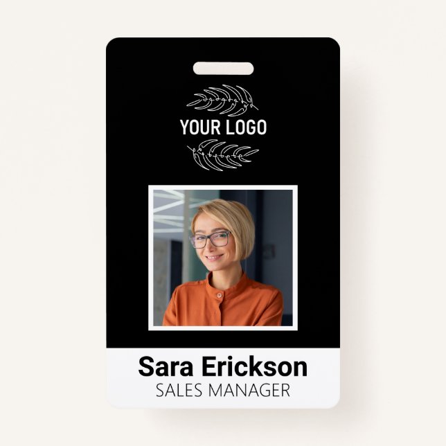 Modern ID Card Business Employee QR Badge (Front)